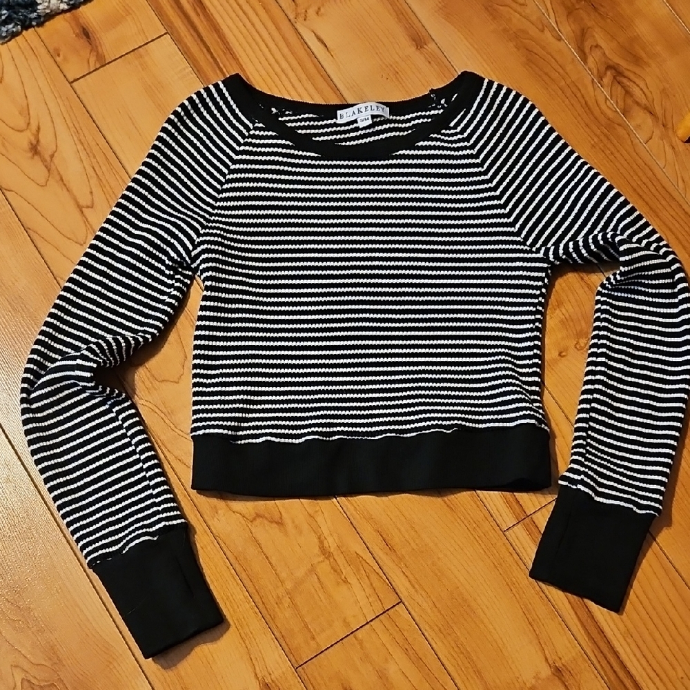 Blakely Black and White Striped Sweater